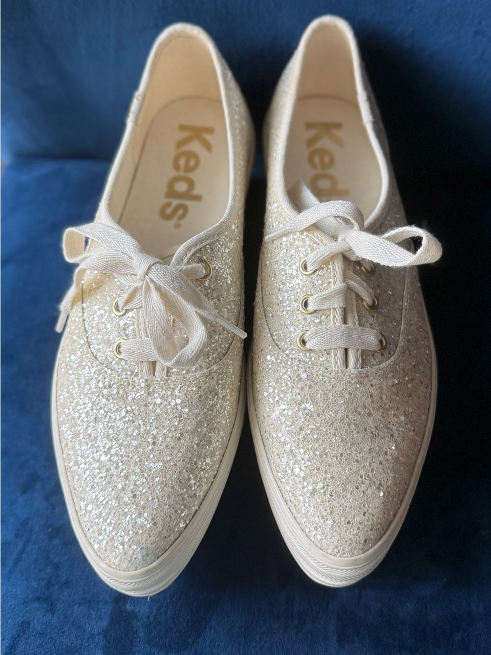 Keds Women's Glitter Lace-Up Sneakers - Champagne Gold